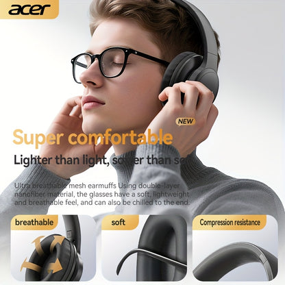 Upgraded Wireless Over-Ear Headphones with Bass-Enhanced Sound, Lightweight Foldable Design Featuring Built-In Microphone. Includes 3.5mm Audio Cable