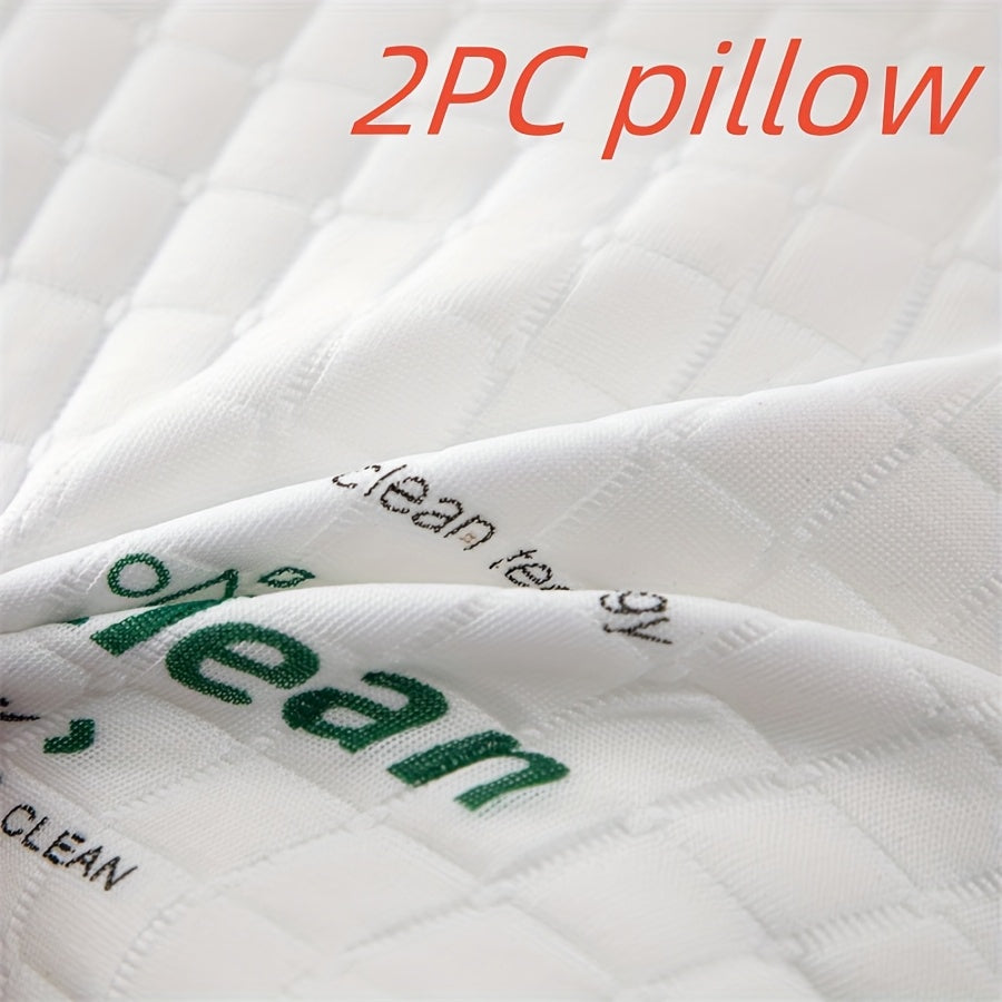 2 Ergonomic Luxury Neck Pillows - Adjustable Cervical Support, Breathing Fabric & Machine Washability for All Sleepers (Side/Back), Hotel-Quality Comfort in Elegant Textured White with Zipper Cover