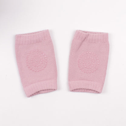 A Pair Four Seasons Fur Ring Baby Leg Protector, Elbow Toddler Crawling Baby Smiley Face Knee Brace Non-slip Socks, Adjustable Elastic Neutral, For Crawling 0-36 Months Of The Baby Girls Boys