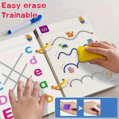 32-Page Reusable Magic Practice Notebook Set | Whole Brain Development, Pen Control Training & Drawing Education Workbook | Learn Writing Skills, Paper Material, Educational Workbook | Color Pages | Durable Binding