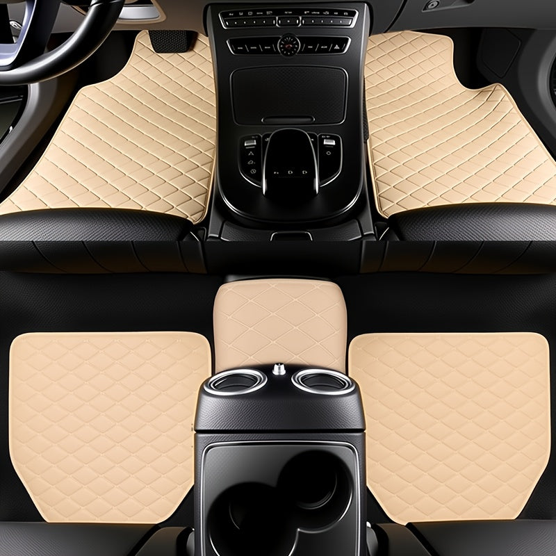 5pcs Luxury Car Floor Mats, All-Season Universal Fit, Easy to Clean, Anti-Slip, for Sedan, Truck & SUV Interior Protection