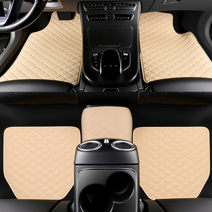 5pcs Luxury Car Floor Mats, All-Season Universal Fit, Easy to Clean, Anti-Slip, for Sedan, Truck & SUV Interior Protection