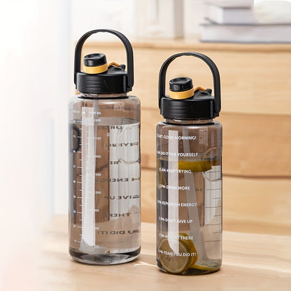 1pc, Large Clear Plastic Water Bottles - Motivational Sports Water Cups for Camping, Hiking, Fitness, and Home Kitchen - Perfect Birthday Gifts - 50.7oz/67.6oz/101.4oz
