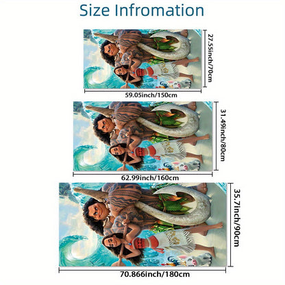 1pc Moana Extra-Large Microfiber Beach Towel - Quick-Dry, Ultra-Absorbent, Windproof & Sun-Protective with Vibrant Cartoon Design - Perfect for Beach, Travel, Camping & Vacation Easter, Vacation Accessory | Vibrant Design | M