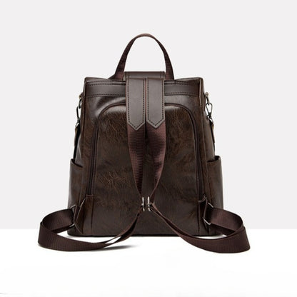 Women's Synthetic Leather Backpack Anti-Theft Large Capacity Bookbag with Adjustable Padded Shoulder Straps, Golden-Tone Hardware (Burgundy/Love-Themed) - Elegant Synthetic Leather Handbag for Travel,, College, Gift for Wife/