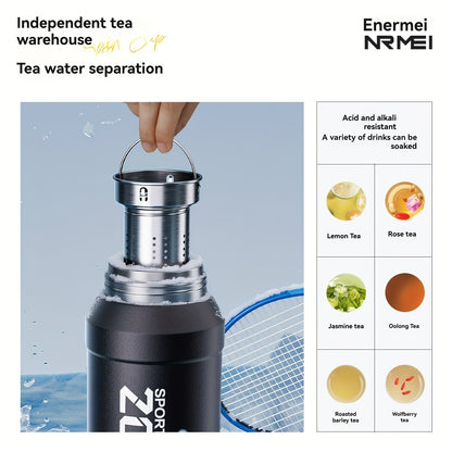 NRMEI Insulated Water Bottle with Straw, Double-Wall Vacuum Stainless Steel Thermos with Handle, Perfect for Sports and Gym Use
