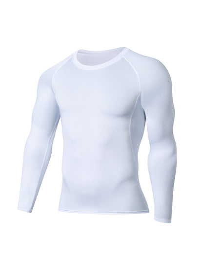 Men's Slimming Long Sleeve T-shirt, Compression Sweat Fitness Training Base Layer, Men's Waist Sculpting Sports Shapewear