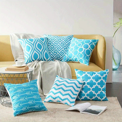 Set of 6pcs, linen blend pillow cover, sofa cushion cover, 45 x 45cm,17.71x17.71inch, six piece set
