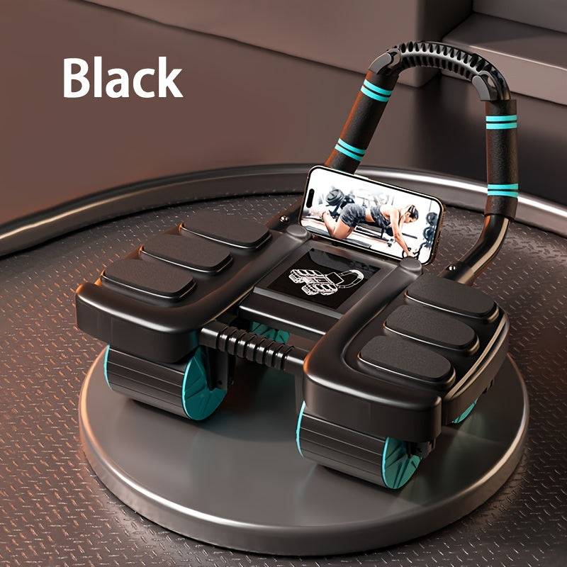Lingpeng Smart Ab Roller com Rebote Automático - Aparelho de Treino de Força Abdominal com 4 Rodas e Apoio para Cotovelos, Material Durável em PP/TPE, Ideal para Exercícios em Casa, Lingpeng