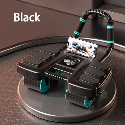 Lingpeng Smart Ab Roller com Rebote Automático - Aparelho de Treino de Força Abdominal com 4 Rodas e Apoio para Cotovelos, Material Durável em PP/TPE, Ideal para Exercícios em Casa, Lingpeng