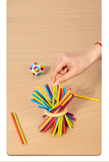 Wooden 3-in-1 Pulling Stick, Enhances Children's Fine Motor Skills and Patience Training, Cognitive Development Educational Interactive Board Game Toy, Patience Building Game, Playful Design, Durable Construction