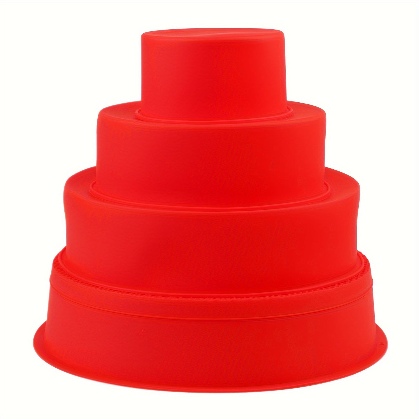 Conjunto de 4 formas de silicone para bolo, nos tamanhos 10,16 cm, 15,24 cm, 20,32 cm e 25,4 cm. Acessórios para forno, utensílios de cozinha e utensílios de pastelaria.