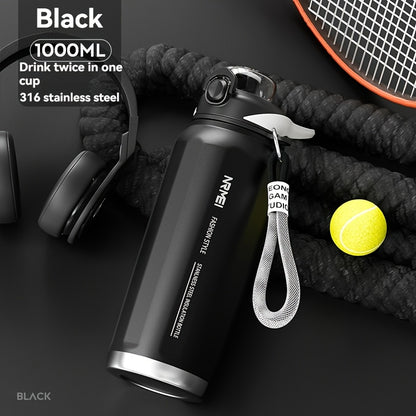 A 1500Ml Stainless Steel Thermos That Keeps Drinks Cold for 24 Hours, Is Leak-Proof, And Free of BPA, Featuring a Portable Handle. It'S an Ideal Gift for Outdoor Activities, Camping, Hiking, And Perfect for Valentine'S Day, M