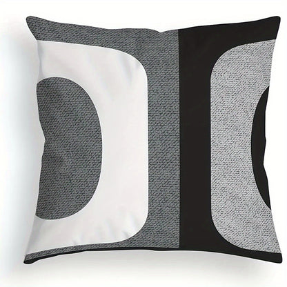 4pcs Modern Geometric Throw Pillows - Black & White Abstract Print, 4 Unique Designs, Soft Durable Fabric with Zipper Closure, Hand Wash Only for Living Room, Bedroom, Sofa Decor, Throw Pillows for Couch, Bedroom Accessories,