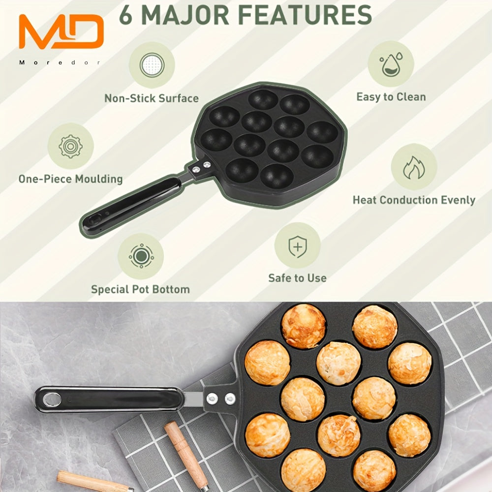 1pc Non-Stick Takoyaki Frying Pan Perfect For Home And Restaurant Use, Ideal For Making Octopus Balls, Shrimp Molds, And Other Snacks, Kitchen Must-Have