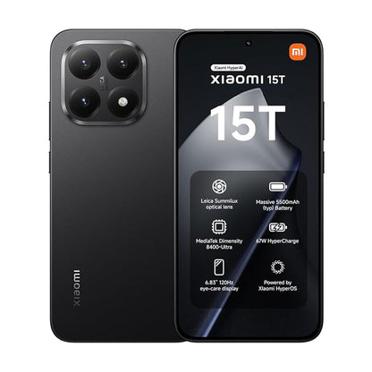 Xiaomi 15T Smartphone 12GB+256GB with MediaTek Dimensity 8400-Ultra 6.83" 120Hz eye-care display Long-lasting 5500mAh battery 67W Hyper Leica triple camera Xiaomi 15 T Smartphone