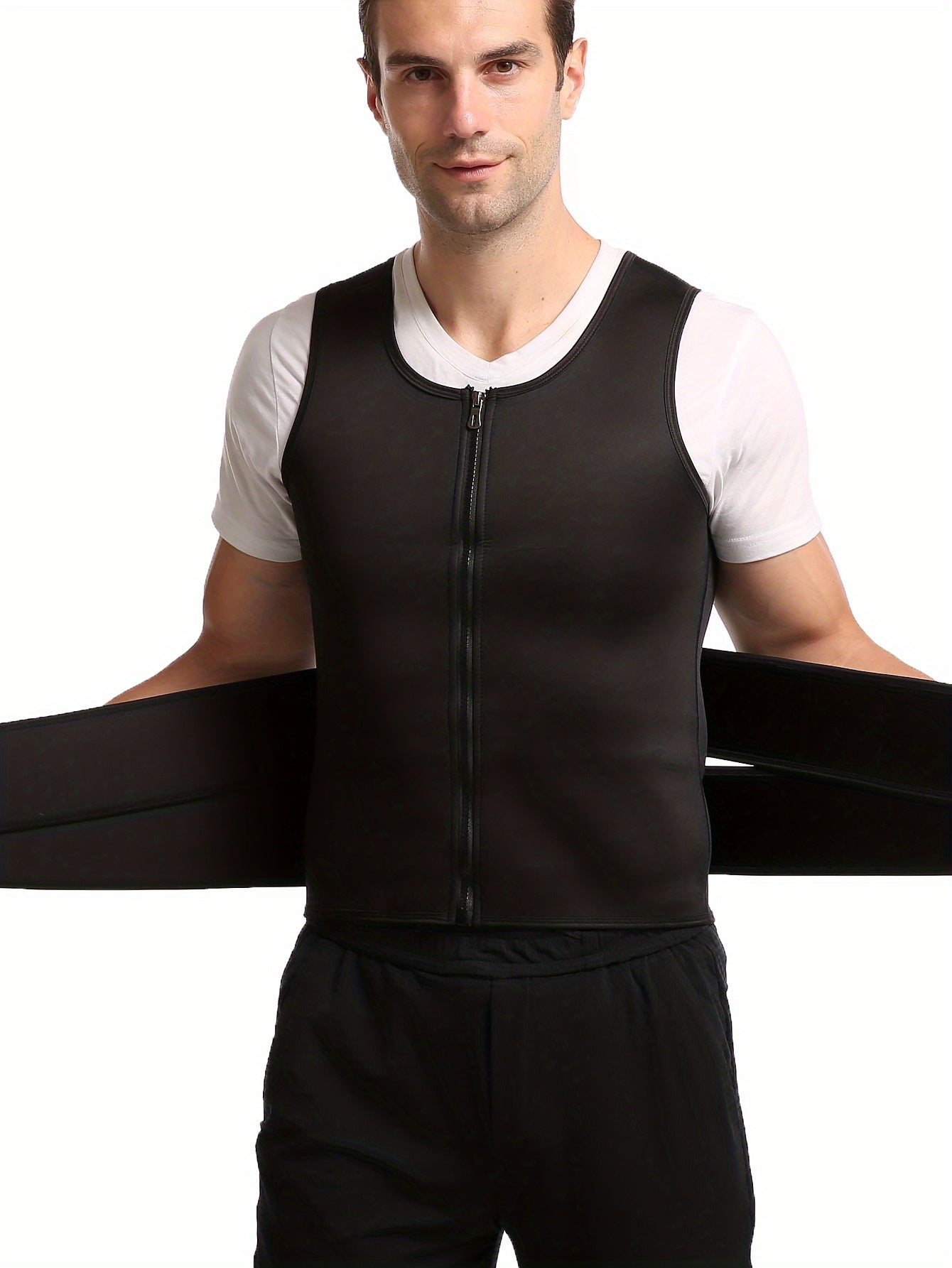 Sauna Double Belt Vest Male Sports Vest Gym Shirt Neoprene Suddenly And Violently Sweat Suit