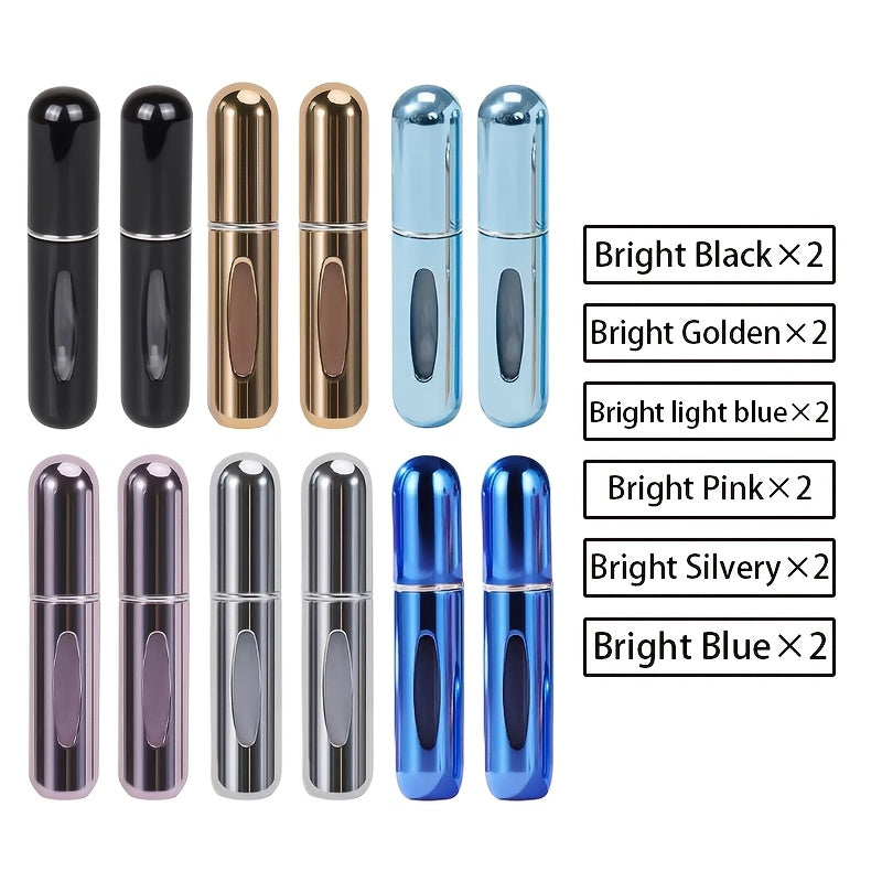 For Mini Portable Refillable Perfume Atomizer - Aluminum Mist Spray Bottle for Travel, Multi-Color Options, Fragrance-Free (Bubble-Free), Refillable Perfume Bottle|Compact Design|Aluminum Atomizer, Perfume Bottl