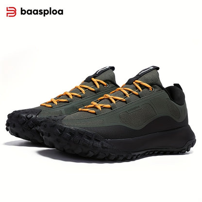 Sapatilhas de caminhada e trail para homem BAASPLOA para todas as estações - Sapatilhas casuais com atacadores, topo em tecido resistente, interior respirável, sola antiderrapante em MD, de cano baixo, ideal para as atividades de lazer diárias.