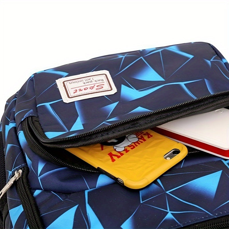 Colorblock Backpack, Casual Design Schoolbag For Travel And School Use, Large Capacity Bag