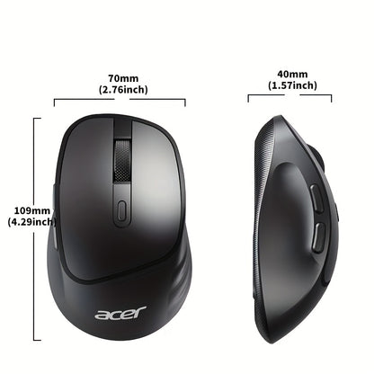 ACER Wireless Mouse, Ergonomic Silent Optical Mouse with Side Buttons, Low Latency 2.4G Wireless Mouse, Compatible with Windows/macOS/iPadOS/Android for Laptop, Computer, Office & Home Use, Home Office Accessory, Computer Nav