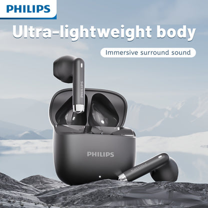 PHILIPS 2025 Wireless Earbuds - New upgrade V6.0, Low Latency, Long Battery Life, Sound Isolation, with Mic for Gaming, Sports, and Music