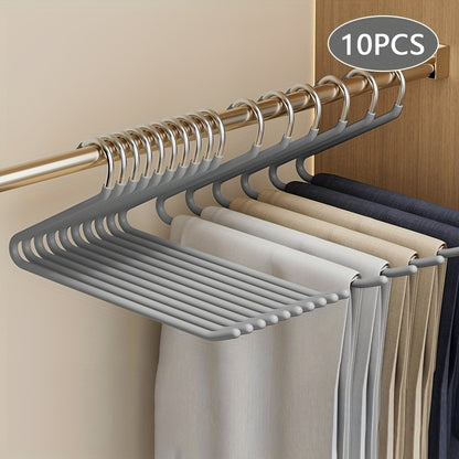 10pcs Space-saving Goose Z-shaped Pants Hanger Durable Metal Material Multi-functional Pant Storage Household Supplies, Clothing Store Pants Display Clothes Rack