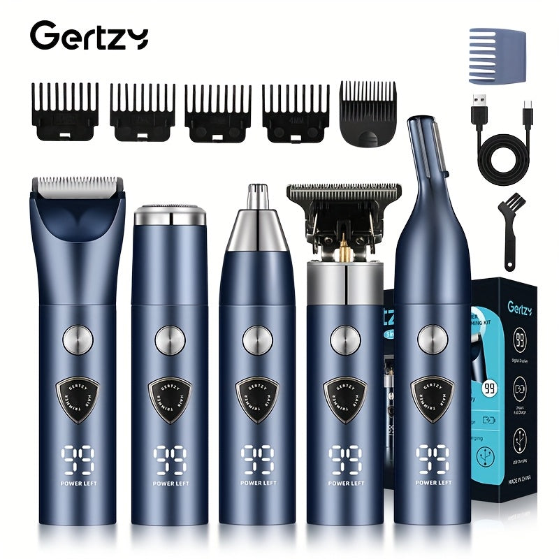 Kit de Beleza Elétrico Masculino 5 em 1 - Aparador de Cabelo com Carregamento USB, Aparador de Sobrancelhas, Nariz e Orelhas, Máquina de Barbear e Aparador de Cabelo, Máquina de Cortar Cabelo, Aparador de Barba, Presente para o Dia do Pai
