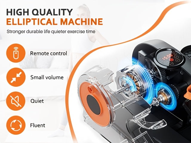 Actflame Under Desk Elliptical Machine, Electric Seated Pedal Exerciser for Seniors Fully Assembled,  Stepper Sitting Leg Exerciser with Remoter, 12 Level Speed Forward & Reverse Direction, Manual & Auto Mode for Home Office,