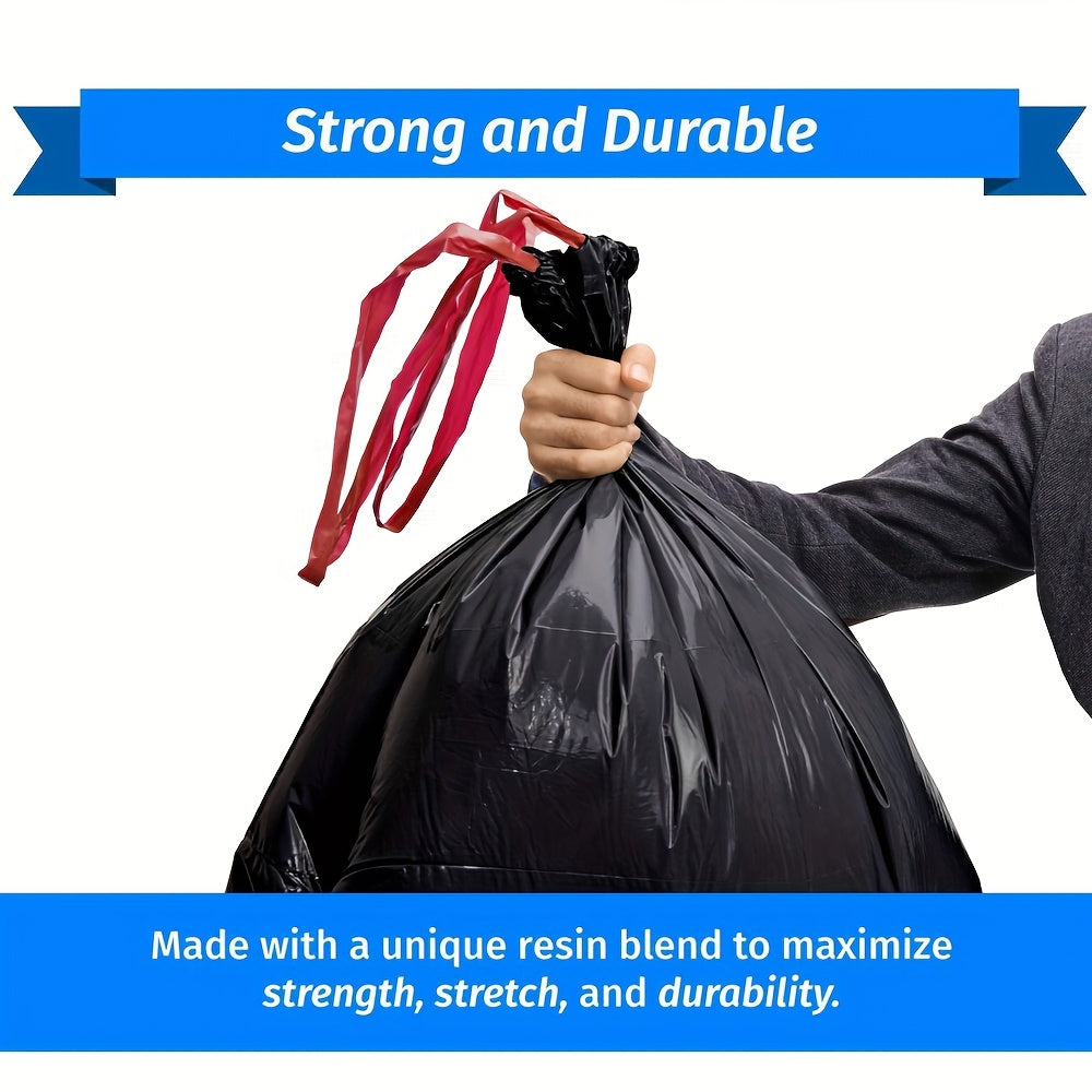 20/50/100pcs Heavy Duty Leakproof Trash Bags with Drawstring Closure - Extra Thick, Tear-Resistant, for Kitchen, Home, Restaurant, Commercial Use - Compatible with Trash Cans & Bins - (20/50/100 Count), Restaurant Waste Dispo