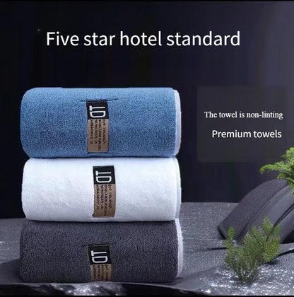 9pcs Large Size Three Colors Super Soft Super Absorbent Bath Towel Set, Blue, White, Gray Composition, Exquisite and Durable, Not Shedding, 5-Star Standard