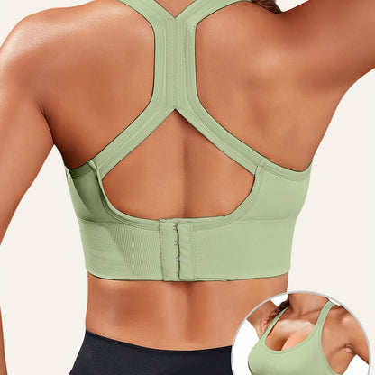 Women'S Light Blue Sports Bra with Removable Pads - Breathable, Non-Slip Design for Gym, Yoga, Running - Backless, Strapless Top with Adjustable Straps, Yoga Apparel | Adjustable Strap Design | Comfortable Fit
