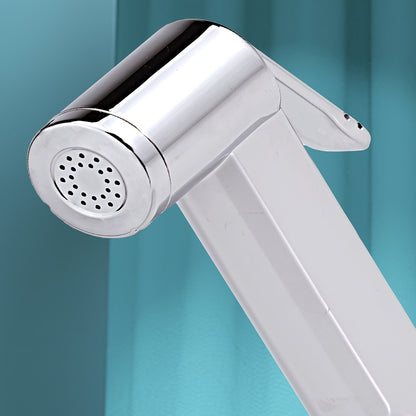 Square and Round Pressurized Spray Gun with Stainless Steel Flat Bracket, Featuring Dual Water Outlet Valve for Toilet Companion - Powerful Jet