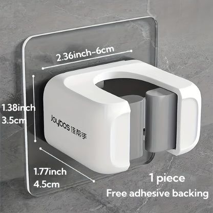 2pcs Wall Mounted Mop and Broom Holder, No-Drill, Wall-Mounted Storage Rack, Bathroom Storage Rack for Kitchen and Bathroom, Multifunctional Tools Storage Clip for Bathroom Kitchen Garden, Cleaning Accessories, Household Gadg