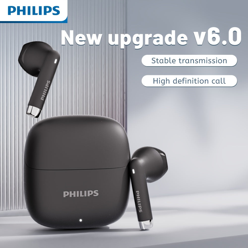 PHILIPS 2025 Wireless Earbuds - New upgrade V6.0, Low Latency, Long Battery Life, Sound Isolation, with Mic for Gaming, Sports, and Music