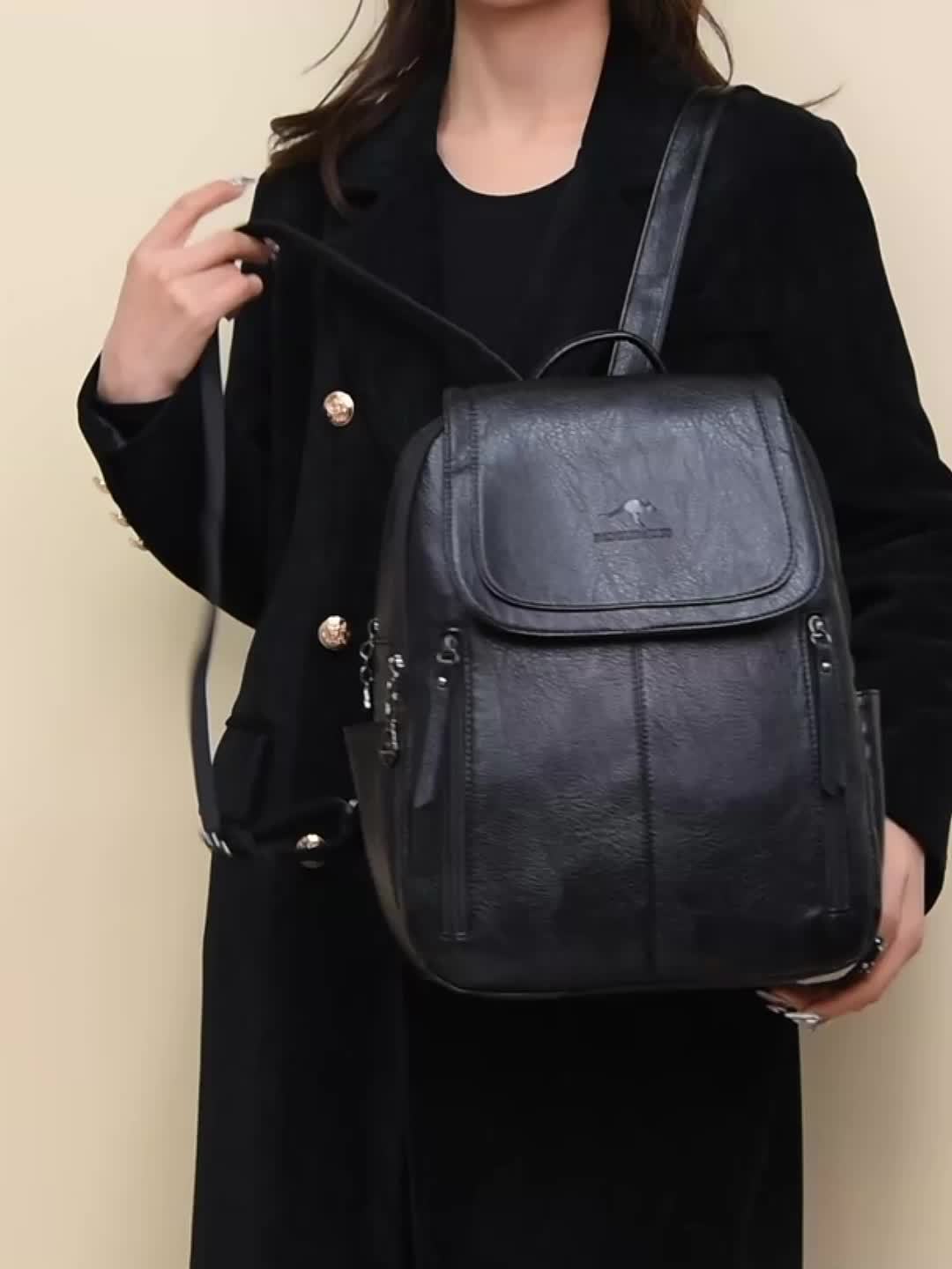 DENGLIDAISHU Women'S Summer Casual Backpack - Large Capacity Adjustable Strap, Brown Synthetic Faux Leather with Zipper Closure, Polyester Lining, Perfect for Travel & Everyday Use, Backpack for Travel, Secure Zipper Closure