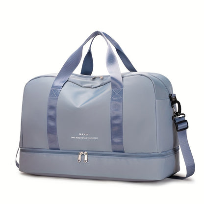 Large Capacity Expandable Gym & Travel Bag - Durable Nylon, Multi-Pocket Design with Zipper Closure, Ideal for Fitness, Overnight, and Weekend Trips, Gym Bag|Expandable Bag|Zippered Bag