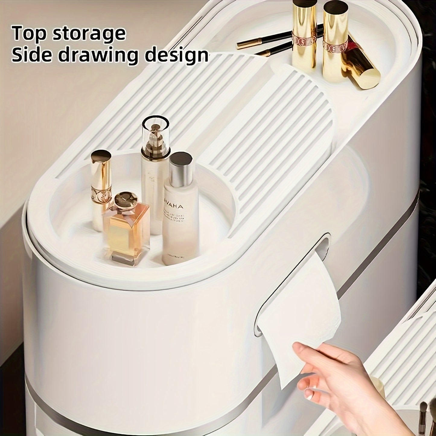 Bathroom Furniture Set, 4-layer Space-saving Transparent Drawer Storage Cabinet - Bathroom Gap Drawer Storage, No Need to Install Multi-function Storage Rack, Suitable for Bathroom, Kitchen, Living Room - Durable Plastic Home