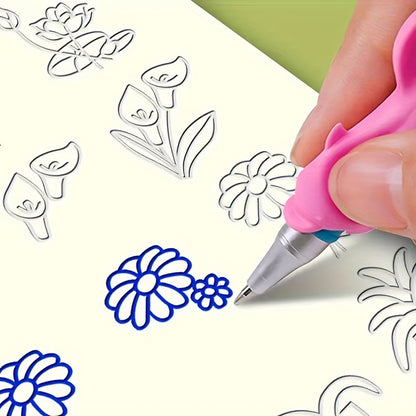 4 livros + 1 caneta + 6 recargas de caneta + 1 porta-canetas, caderno de caligrafia infantil, livro de exercícios infantil, livro de palavras mágicas, livro de atividades para educação infantil