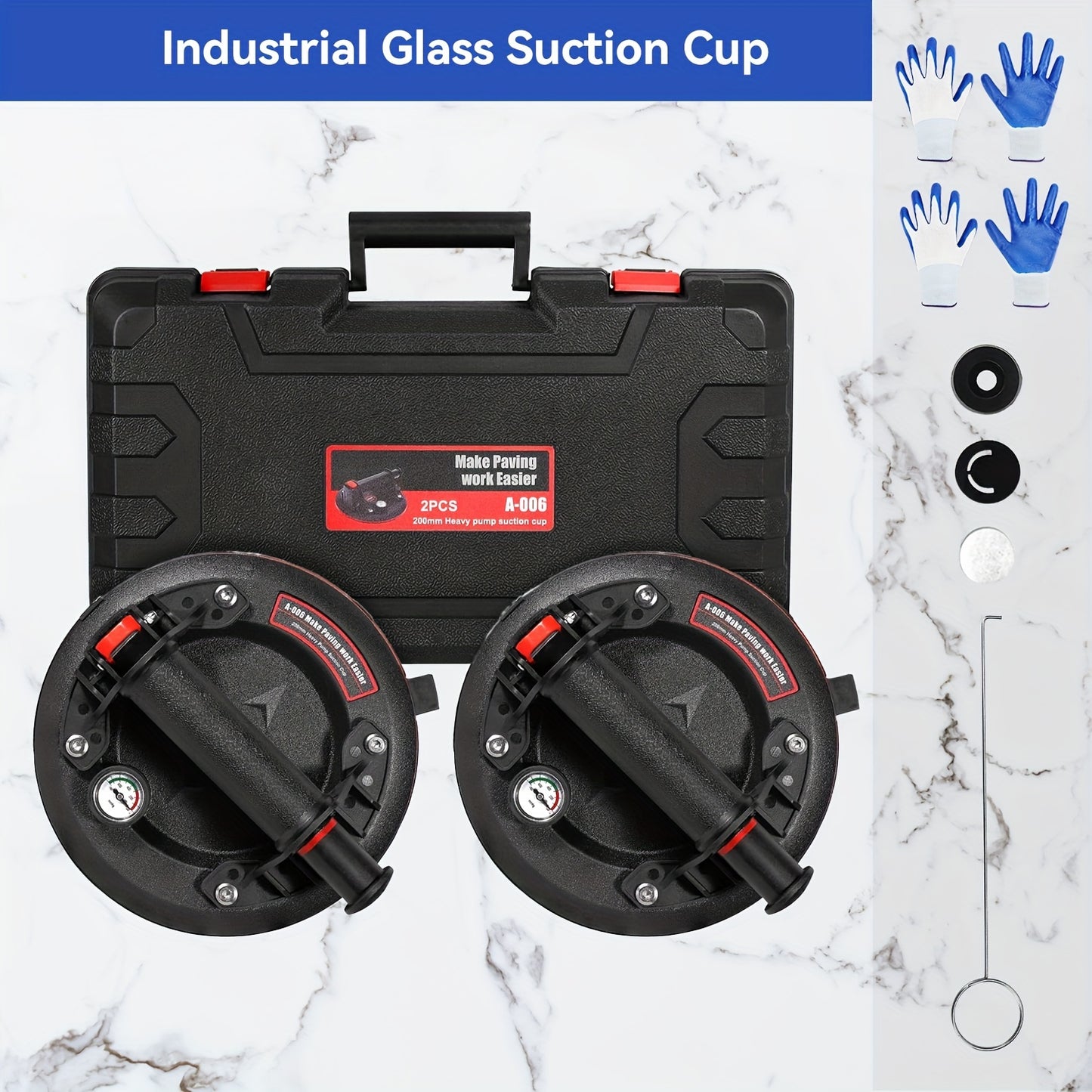 2pcs rubber industrial-grade vacuum suction cups with precision dials, for glass handling tile tiling, furniture moving, rock plate handling, etc., is a good helper for your decoration home, suitable for men and Women's holid