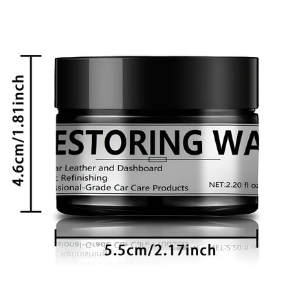 65ml  Interior Renovation Wax & Plastic Parts Renewal Interior Shine Wax, Tire Protector, Black Vehicle Yellowing Repair with Nano Crystal Coating Effective Scratch Removal & Restorative Formula for Long-Lasting Shine