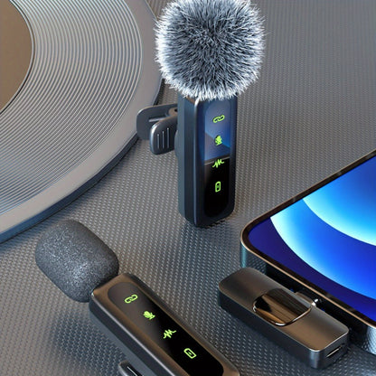 Microfone de Lapela Sem Fios Portáteis Type-C