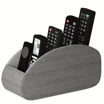 1pc Faux Leather Remote Control Holder - a Desktop Storage Box with 5 Compartments, Suitable for Organizing And Decorating Your Desk, Ideal for TV Remotes/Media Controllers/Office Supplies, a Home Open Storage Box, And a Hous