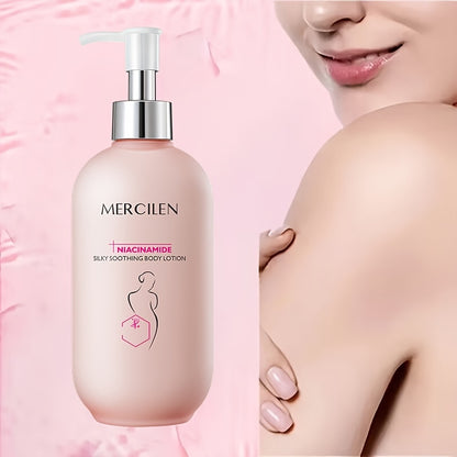 Niacinamide body lotion 250g, containing niacinamide, hyaluronic acid, calendula, can moisturize Light Beige. The ingredients are mild and suitable for all Light Beige types