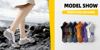 6 Pairs Unisex Trainer Socks, Short Padded Running Socks, Breathable Cotton Sports Socks