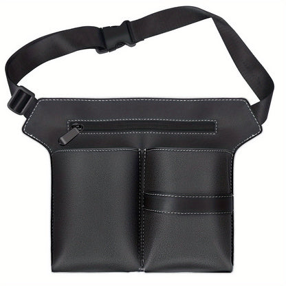 Professional Hairdresser Scissor Bag with Waist Belt - Durable PU Leather Storage Holster for Hair Salon Tools and Accessories