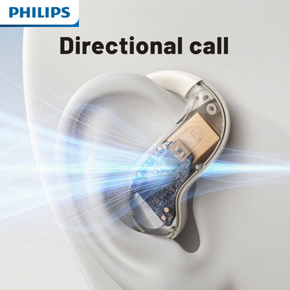 For Philips 2025 New Style True Wireless Music Headset Gaming Earbuds - Wireless, Noise Cancelling, Built-in Microphone, USB Rechargeable, Open Back Design for Running, Sports, Android & for iPhone, Gaming Headphones, Sleek E