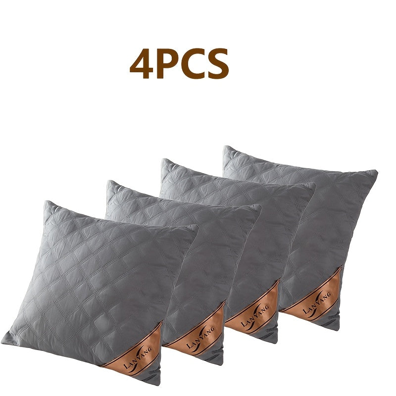 4pcs High-Quality Luxury Double-Sided Patterned Pillow Covers, Gray Polyester Sofa Cushion Covers with Zipper Closure, Machine Washable, Multi-Use for Home, Car, and Sofa Decor