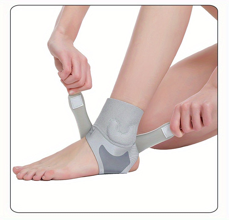 1pc, Breathable Ankle Support with Silicone Gel Pad for Men and Women - Adjustable Compression Brace for Sports, Running, Fitness, and Basketball