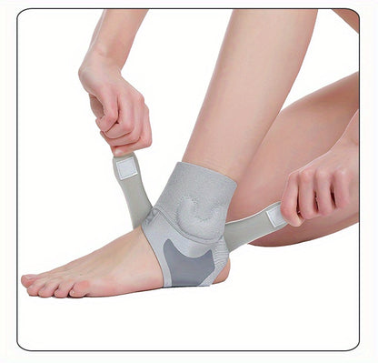 1pc, Breathable Ankle Support with Silicone Gel Pad for Men and Women - Adjustable Compression Brace for Sports, Running, Fitness, and Basketball